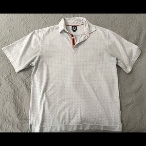 Footjoy white with navy dots M polo